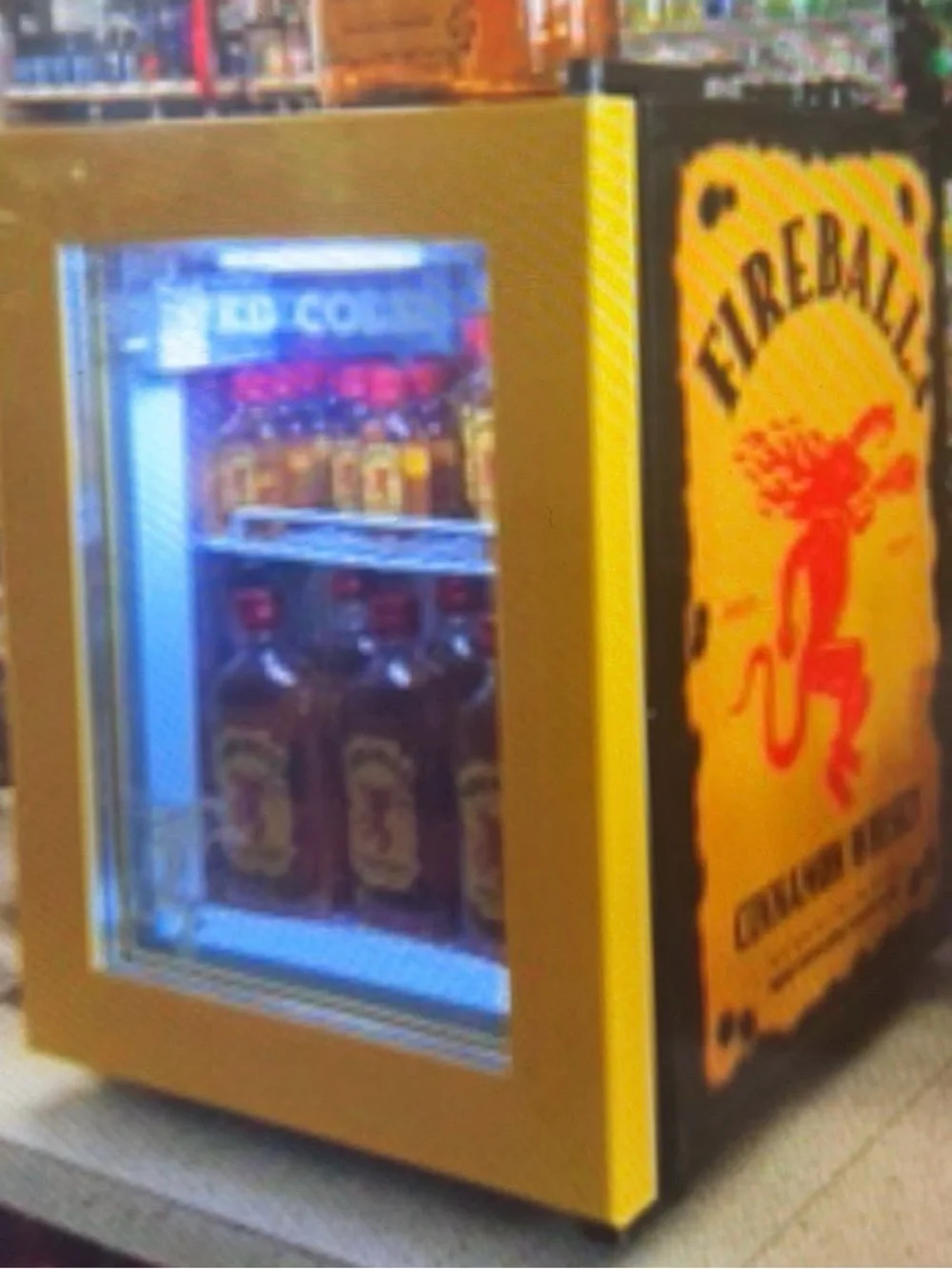 NIB Fireball Whiskey table Logo freezer with light